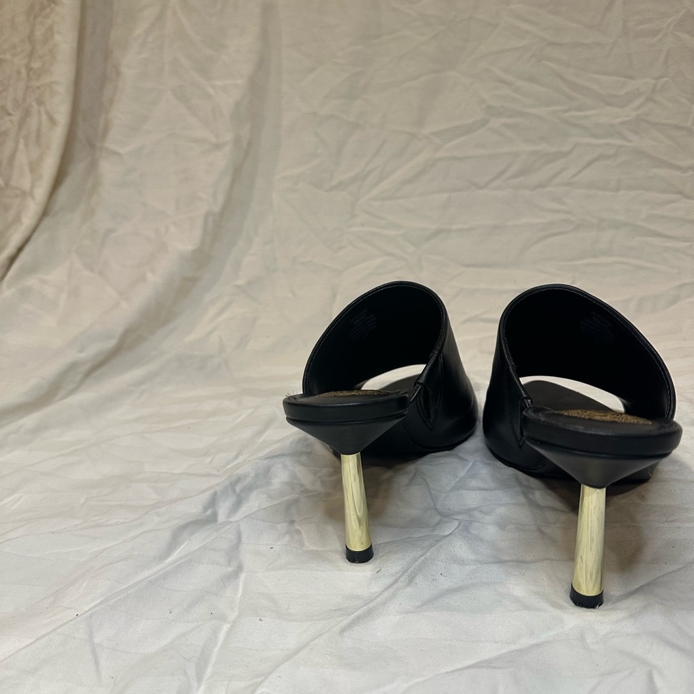 Vince Camuto Sleek Black Leather Mules - Picture 3 of 4